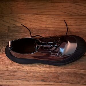 Black Polished Leather Oxford Shoes